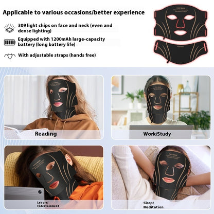 Beauty Instrument Facial Mask  Household Silicone Red Light LED Beauty Mask