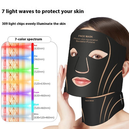 Beauty Instrument Facial Mask  Household Silicone Red Light LED Beauty Mask