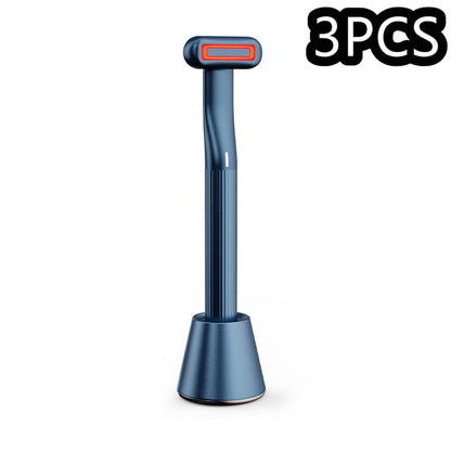 5-in-1 360° Rotary Eye & Face Massage Wand with Red LED & Warm Therapy